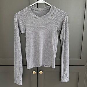 Gray Striped Women's Top